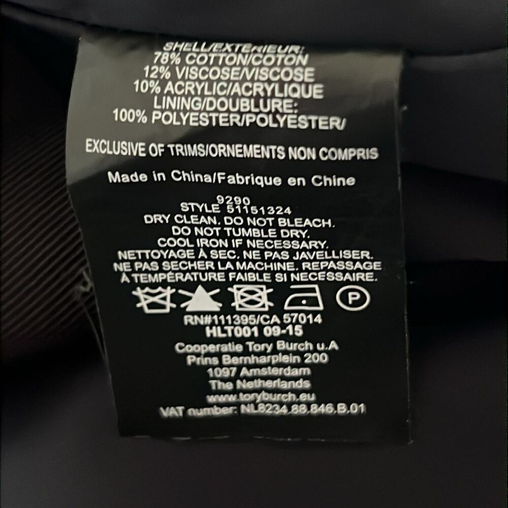 Tory Burch Marley Skirt Fit and Flare Mini Navy Blue and White Size 12 - Picture 8 of 8